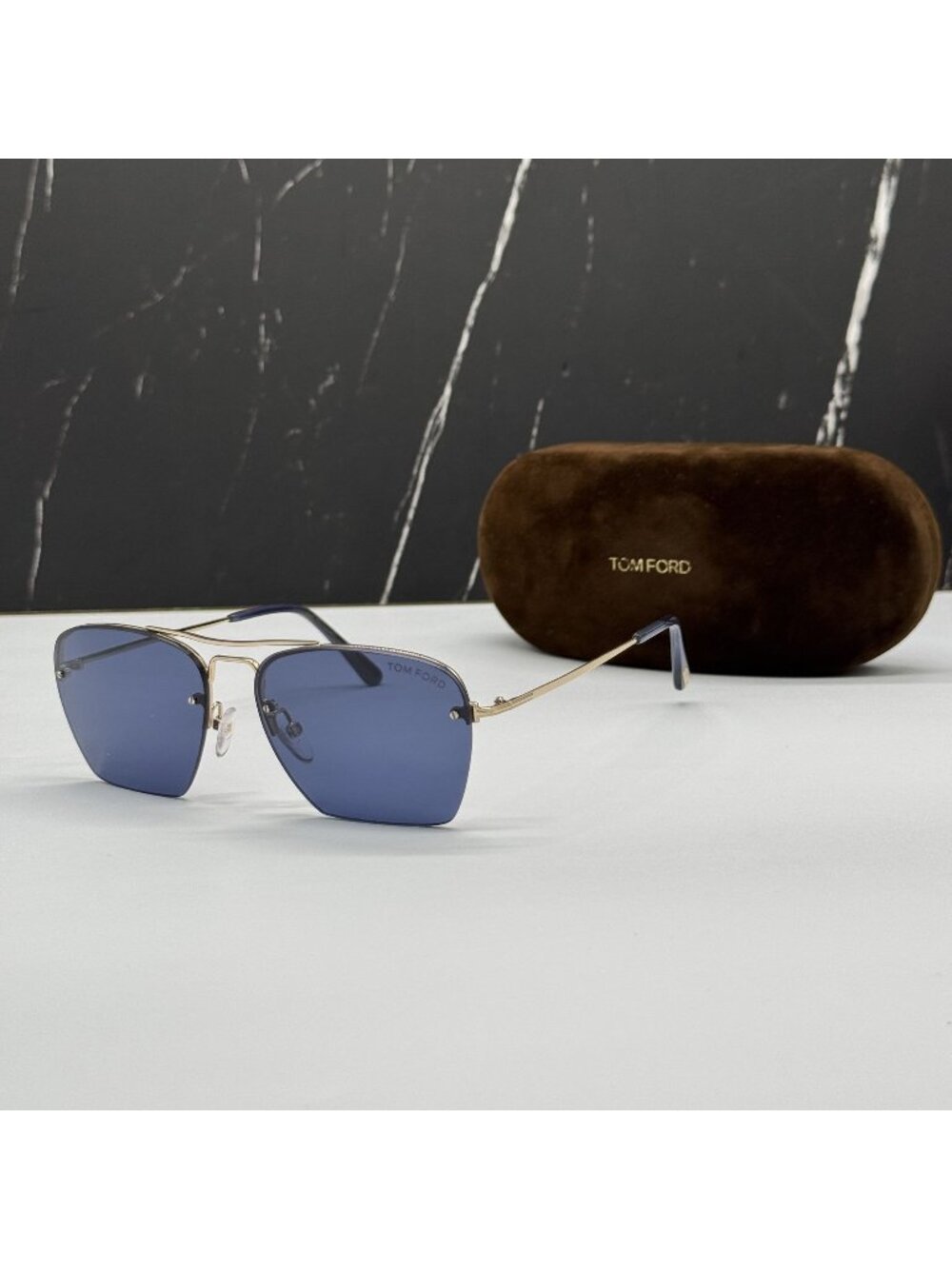 NEW TOM FORD WALKER TF504 28V GOLD/BLUE WOMEN AVIATOR SUNGLASSES TOM FORD FT0504